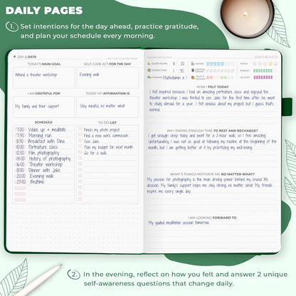 Clever Fox Self-Care Journal – Daily Reflection Notebook – Mental Health & Personal Development Planner, Meditation & Mood Log, A5 (Turquoise)