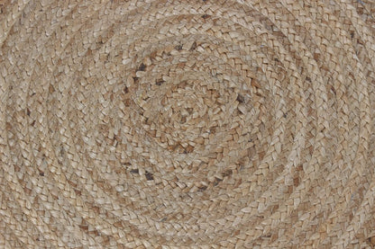 Collection Circle Area Rug - 3 x 3 Ft' Beige and Black Geometric Pettern Jute Mat Ideal for High Traffic Area in Hallway Bedroom Living Room Dining Room Kitchen Terrace Yoga Mat