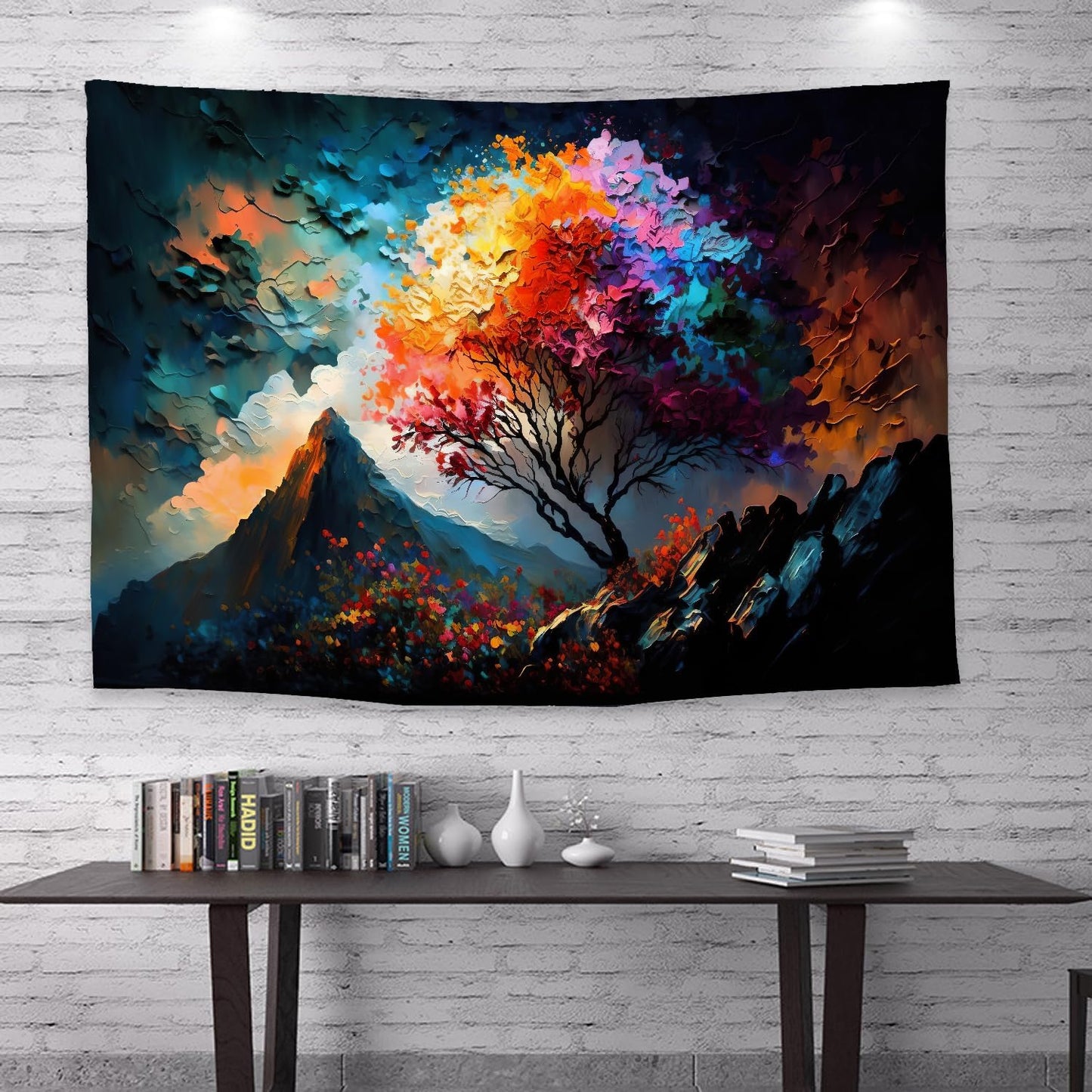LYFANS Wooden Bridge Water Printing Fabric Tapestry Decorative Wall Art Tablecloth Bed Cover Picnic Carpet Beach Towel Bedroom Dormitory Living Room Multi functional Tapestry 79 x 59 inches