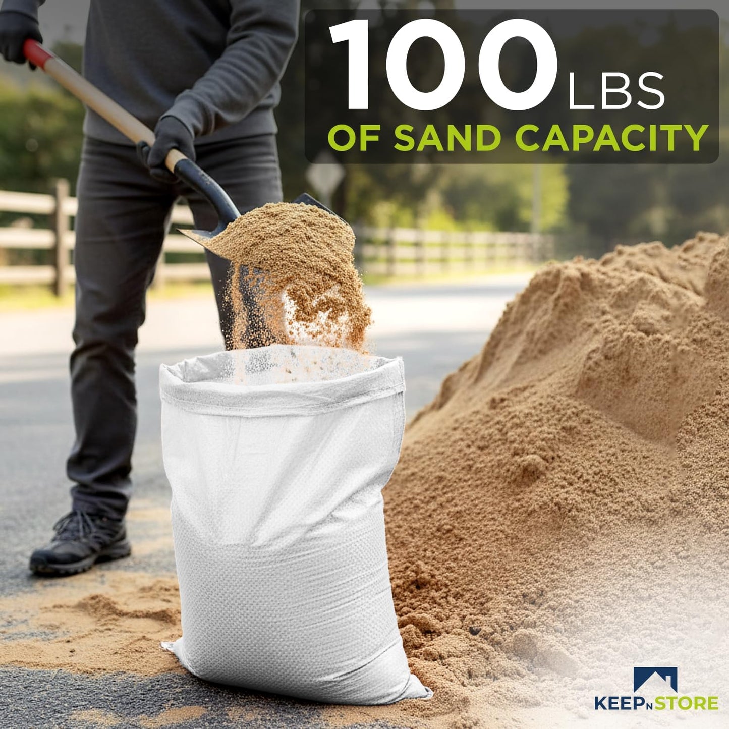 Heavy Duty Sand Bags Pack of 3, White Empty Sandbags with Built-In Ties, Woven Polypropylene UV Protection 1600 Hours, Fillable Sand Bags for Flood Control, Weight, 10x14 inches, 15 Pounds Volume