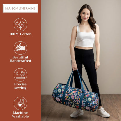 Maison d' Hermine Yoga Mat bag, Cylindrical bag for Woman&Men, yoga mat Bag &Adjustable shoulder straps Yoga Mat Carrier Bag with Drawstring Water Bottle Pocket and zipper pocket Easter Gifts
