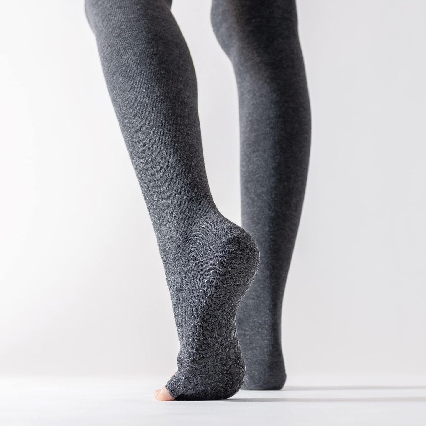 Verdancy Yoga Pilates Toe Socks - Toeless With Grips for Women, Non-Slip Cushioned Over Knee Thigh High