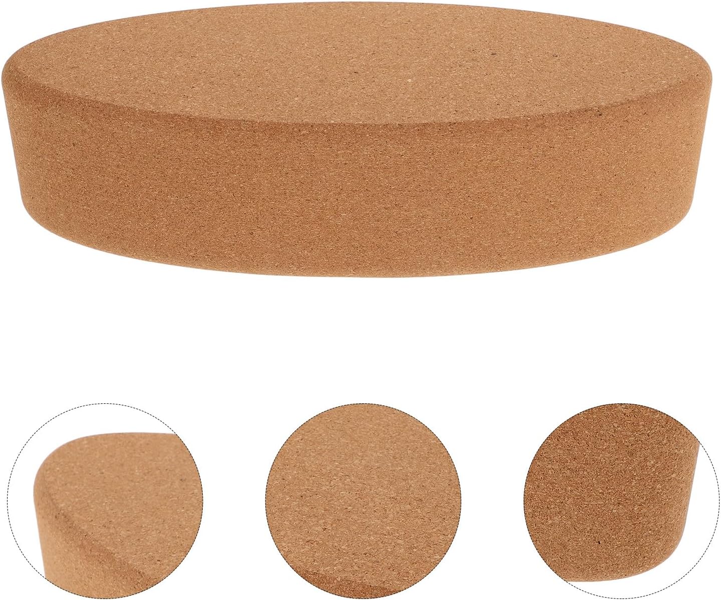 Cork Yoga Blocks High Density Oval Shape Non-slip Soft Yoga Accessories for Women and Men for Pilates Stretching Calf and Heel Support