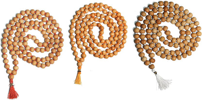 IS4A 8MM TULSI HOLY BASIL PRAYER BEADS JAPA MALA NECKLACE HAND KNOTTED. KARMA (108+1) BEADS. BLESSED & ENERGIZED HINDU TIBETAN BUDDHIST SUBHA ROSARY