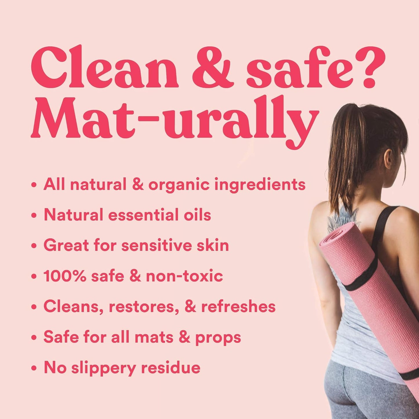 ASUTRA Yoga Mat Cleaner Spray (Peaceful Lavender), 4 fl oz - No Slippery Residue, Organic Essential Oils, Deep-Cleansing for Fitness Gear & Gym Equipment, Microfiber Towel Included