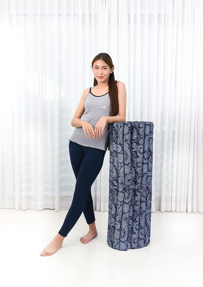 Leewadee - Kapok Roll Mat – Handcrafted Folding Sleep & Relaxation Mattress from Thailand, Ideal as Guest Bed, Camping Mat, Yoga Mat or Traditional Futon, 75 x 39 inches, Anthracite