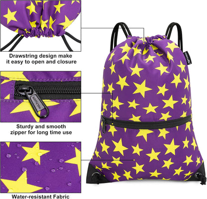 HOLYLUCK Drawstring Backpack Bag Sport Gym Sackpack - Colors A