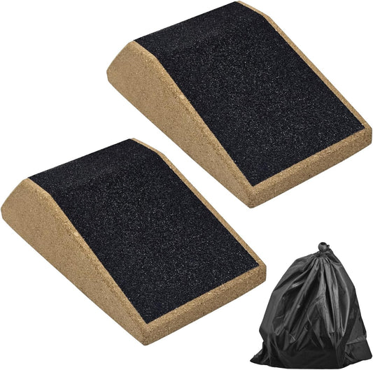 2Pcs Cork Squat Wedge Block, Non-Slip Slant Boards, Ramp Platform for Elevate Heels and Squat Support