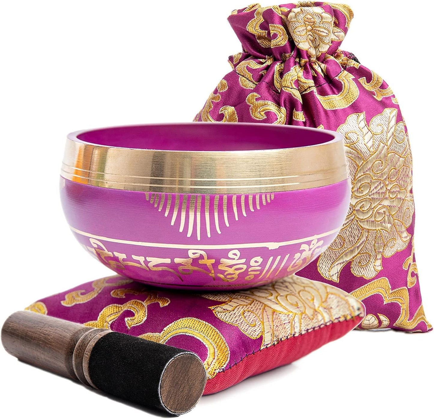 Tibetan Singing Bowl Set - Authentic Handcrafted Mindfulness Meditation Holistic Sound 7 Chakra Healing by Himalayan Bazaar (Turquoise)