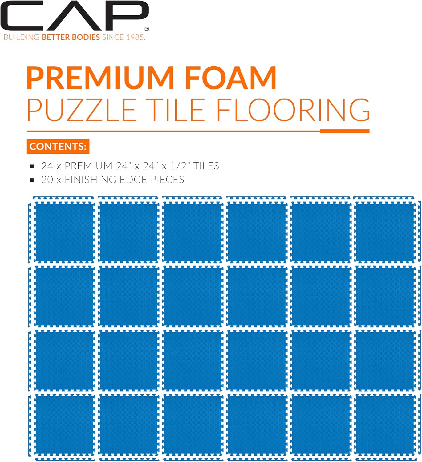 CAP Puzzle Exercise Mats | 1/2” Thick EVA Interlocking Foam Tiles for Home Gym Flooring | Multiple Options