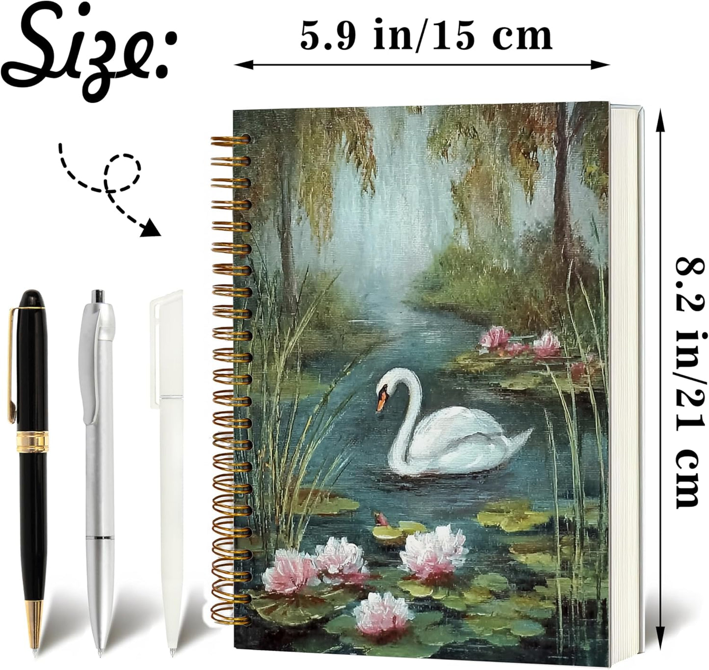 Journaling Notebooks for Women, Lotus Notebook -Meditation Yoga Spiritual Inspirational Planner Notebook Journal Gifts, A5 Spiral Journal Notebook Office Supplies Gifts for Women Birthday Christmas (Golden)
