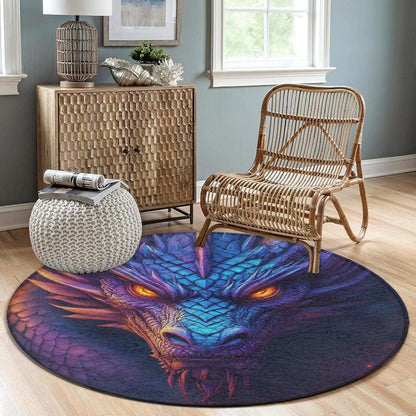 Large Home Decor Mat, Soft Round Yoga Carpet, Non Slip Machine Washable Home Office Circle Rug Gothic Witchy Sun Moon Mushroom Moth