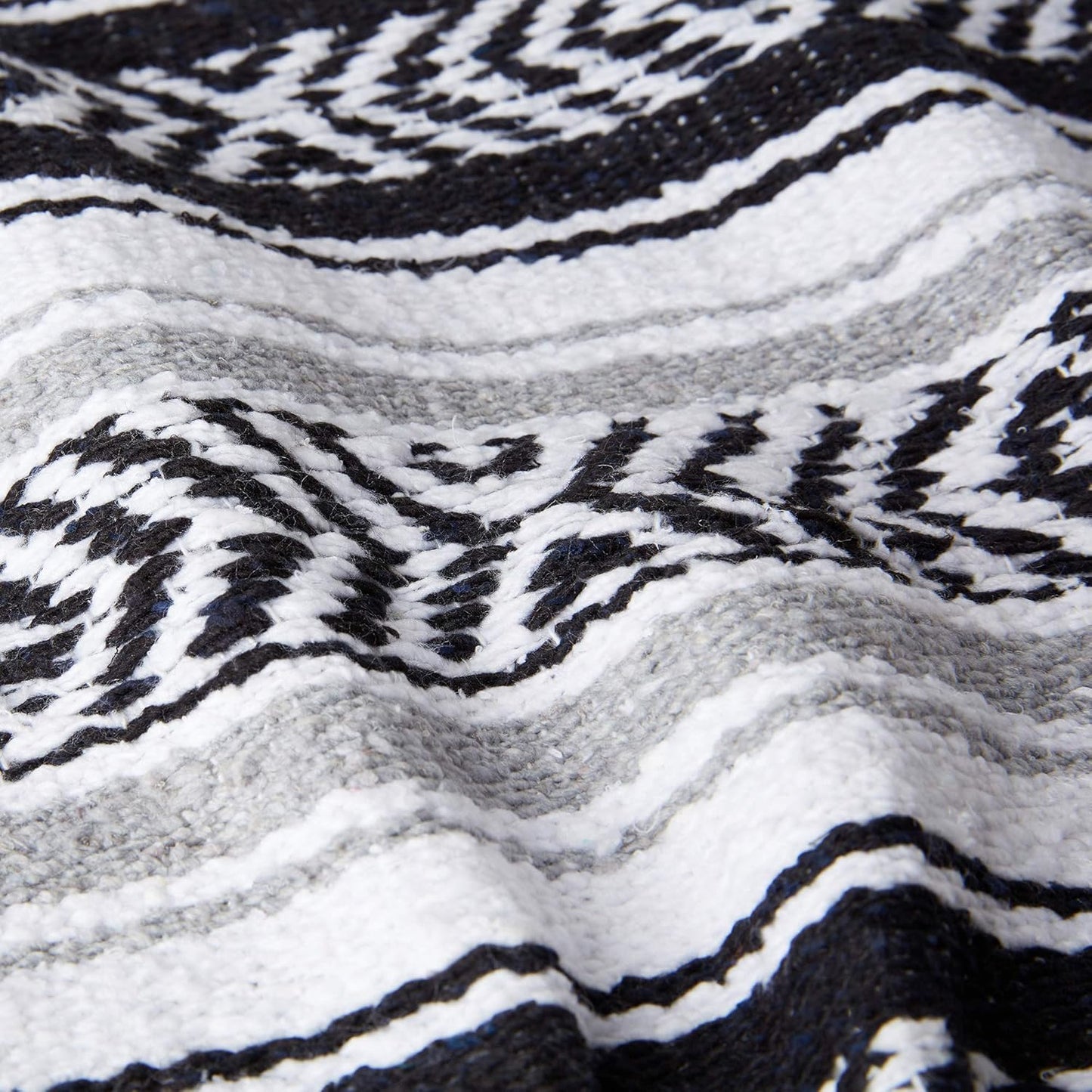 Mexican Blanket by Laguna Beach Textile Co - Beach, Yoga, Camping, or Decorative Throw Blanket - Traditional Handmade Serape (Ivory)