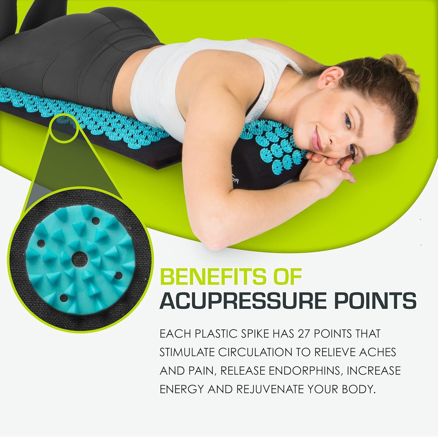 ProsourceFit Acupressure Mat and Pillow Set for Back/Neck Pain Relief and Muscle Relaxation