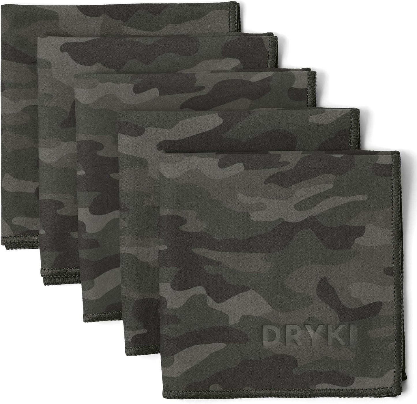 DRYKI Pocket-Sized Sweat Towels - The Original Sweat Absorbing Handkerchiefs - Quick-Dry Microfiber Sweat Rags for Face, Hands, & Body - Men & Women - Gym, Sports, and Work (Blue: 5 Pack)
