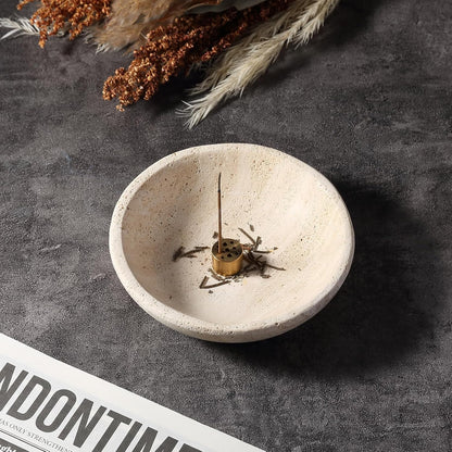 Koville Natural Marble Incense Holder, Incense Holder for Sticks with 9 Holes, Handmade Incense Burner Ash Catcher for Meditation Yoga SPA, Balsam Fir/Palo Santo/Sage/Cone (RoyalBeige)
