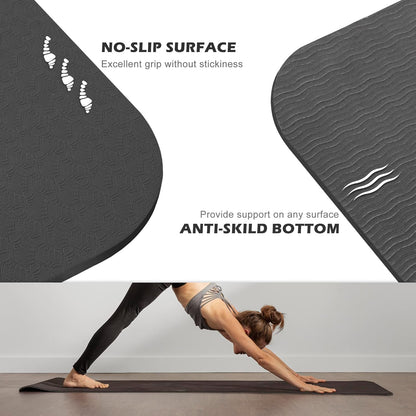 UMINEUX Yoga Mat Extra Thick 1/3'' & 2/5" Non Slip Yoga Mats for Women Eco Friendly TPE Fitness Exercise Mat with Carrying Sling & Storage Bag