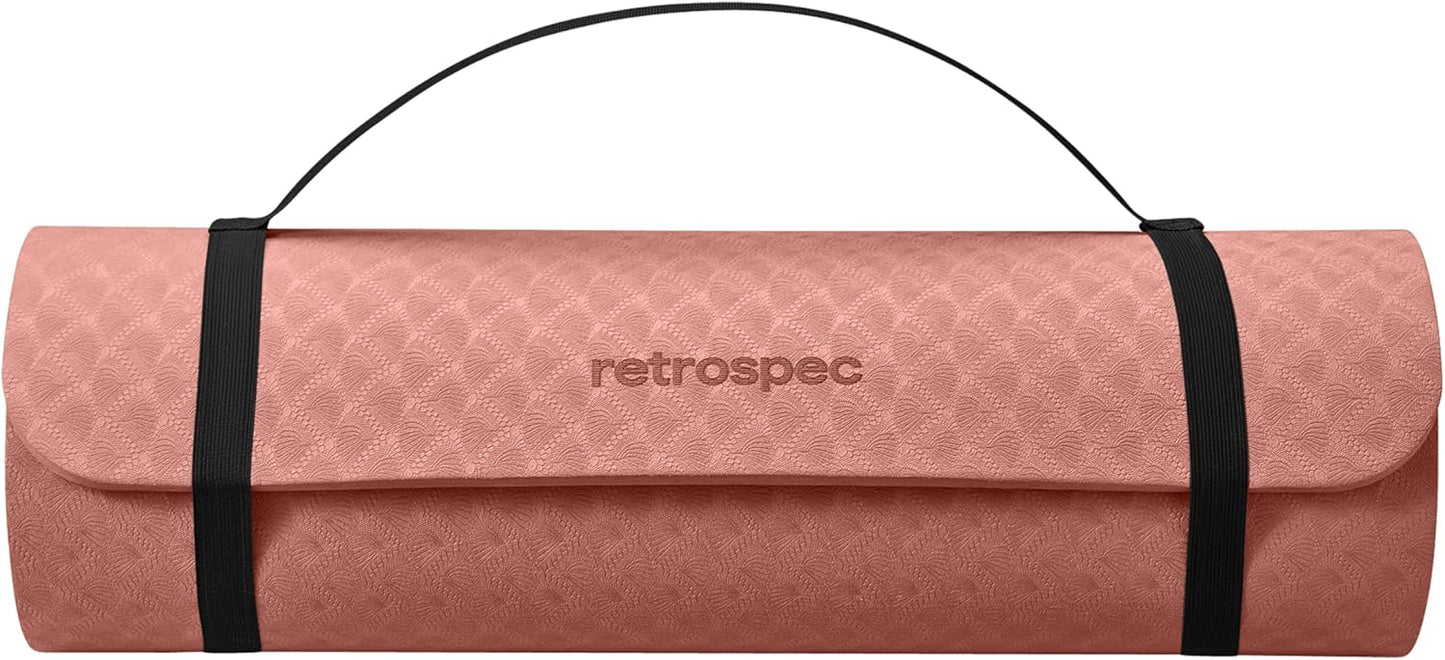 Retrospec Zuma Yoga Mat | 1/2 Inch Thick Non Slip Workout Mat | TPE Exercise Mat for Yoga, Pilates & Stretching | 72x24in