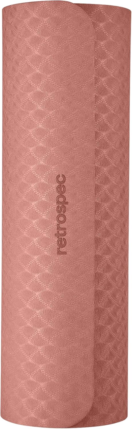 Retrospec Zuma Yoga Mat | 1/2 Inch Thick Non Slip Workout Mat | TPE Exercise Mat for Yoga, Pilates & Stretching | 72x24in