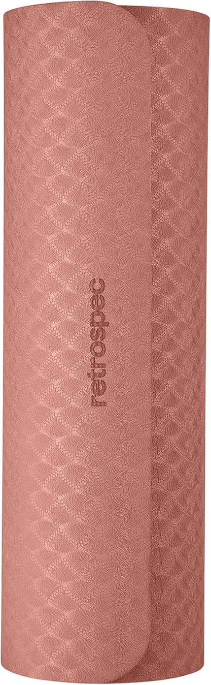 Retrospec Zuma Yoga Mat | 1/2 Inch Thick Non Slip Workout Mat | TPE Exercise Mat for Yoga, Pilates & Stretching | 72x24in