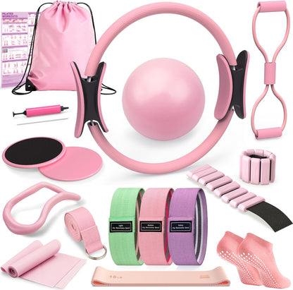 Pilates Kit for Home Workouts, Pilates Equipment Ring and Ball Set, Pilates Essentials Kit for Women, Home Pilates Workout Kit, Pilates Starter Kit for Women at Gym Studio Travel