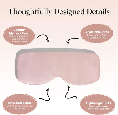 Kitsch Weighted Satin Sleep Mask - Weighted Eye Masks for Sleep and Travel - Lavender Ultra-Soft Sleeping Eye Mask for Women and Men - Light Blocking, Adjustable Strap, (4.1oz/116g)