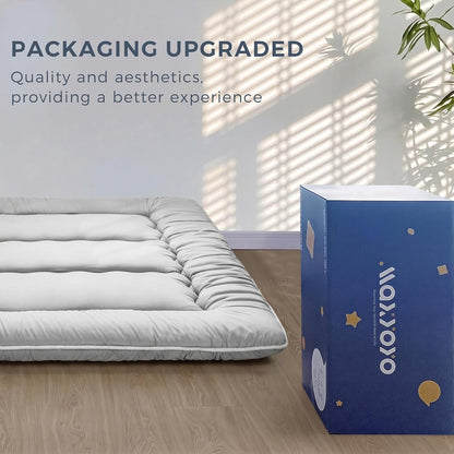 MAXYOYO Bohemian Retro Mattress Boho Floral Japanese Futon Mattress Tatami Floor Mat Foldable Portable Camping, Sleeping Pad, Lounger Couch Bed Full Size