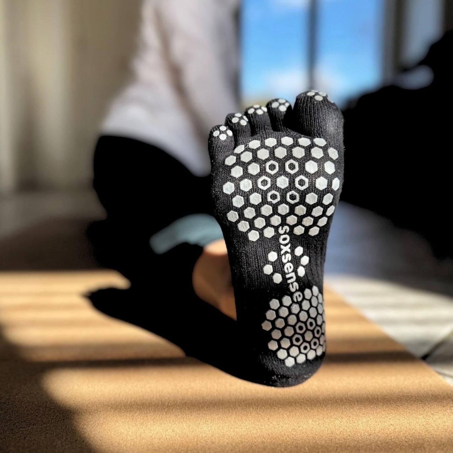 Soxsense Multi-Pack Sports Grip Toe Socks with Cushion, Non-Slip Finger Socks for Pilates, Home Gym, Soccer, basketball