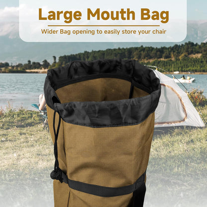 Xxerciz Foldable Camp Chair Replacement Bag Carrying Bag Large Mouth Bag with Shoulder Strap for Outdoor Camping, Heavy Duty Large Storage Folding Chair Bag 48 inches (Chair is not Included)