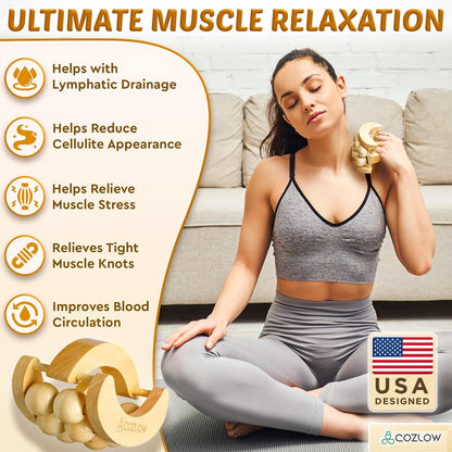 Massage Ball, Muscle Massager Roller Tool for Trigger Point Deep Tissue Release, Hand Held Manual Massage Therapy for Back, Neck, Leg, Shoulder, Foot Pain Relief by Cozlow