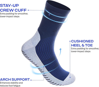COOLMATE Mens Grip Socks Men Non Slip Size 6-10-13-14, Non Slip Pilates Yoga Socks for Men with Grips, Gifts for Men