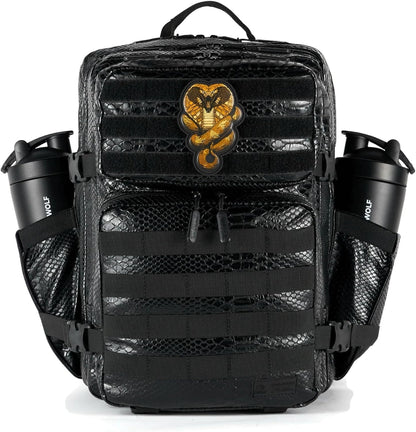 WOLFpak 35L Tactical Gym Backpack (Alpha Black) Durable 1000D Waterproof Oxford Material with MOLLE Webbing, Laptop Pocket & Dual Cup Holders, Durable Fitness/Travel/Military Daypack