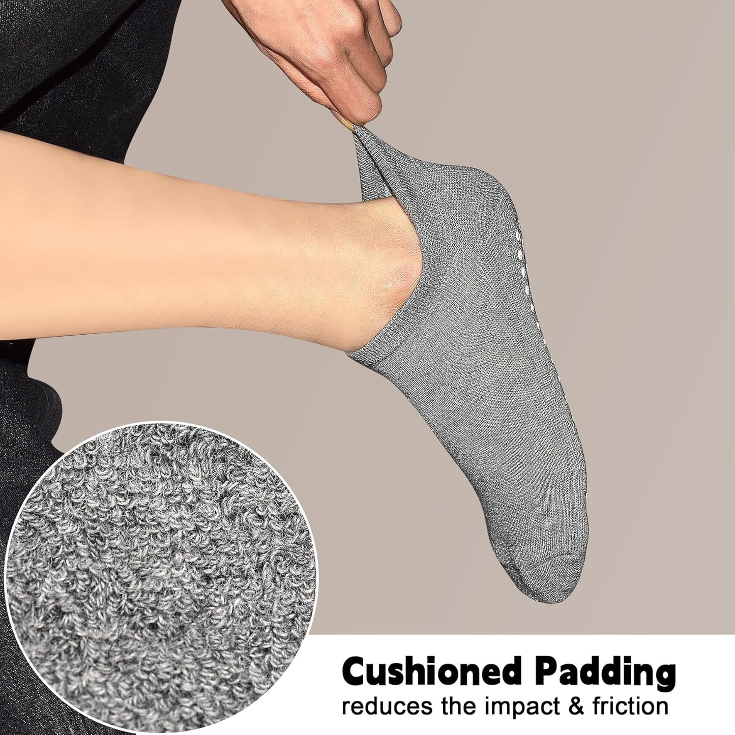 SkiBeaut Grips Non Slip Socks for Women, 4 Pairs Yoga Pilates Anti Skid Woman Hospital Gripper Socks (5-12)