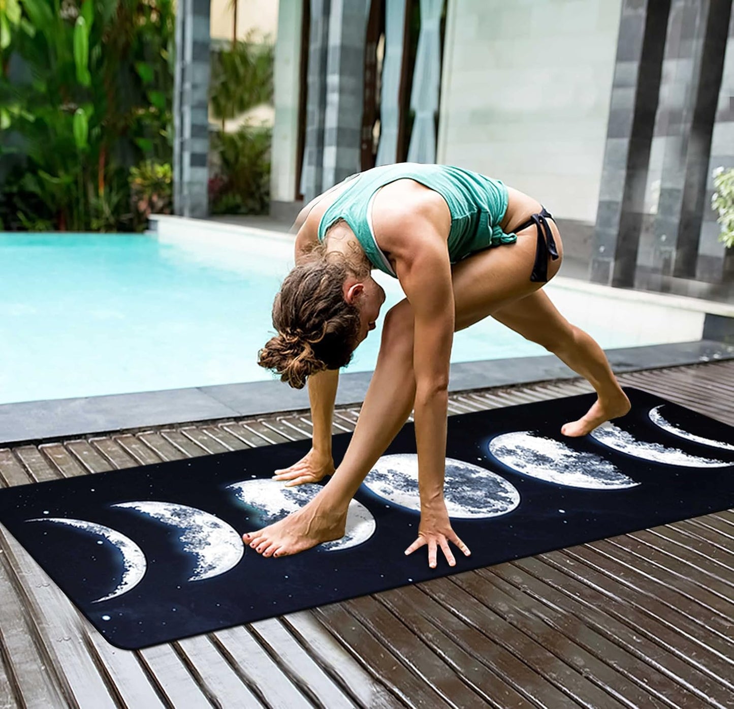 nuveti Yoga Mat Print Extra Thick TPE Non Slip Fitness Exercise Mat with Carrying Bag,72"x24" Extra Thick 6MM Exercise & Workout Mat for Yoga, Pilates Fitness and Floor Exercises - Colors B