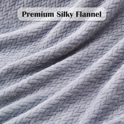 NEWCOSPLAY Super Soft Throw Blanket Light Purple Premium Silky Flannel Fleece Leaves Pattern Lightweight Bed Blanket All Season Use (Light Purple, Throw(50"x60")) - Colors A