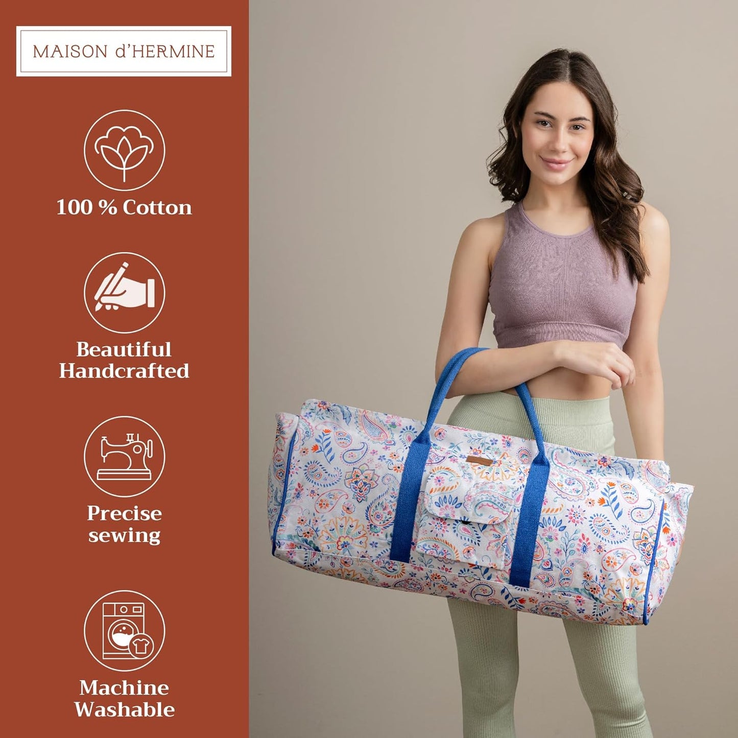 Maison d' Hermine Yoga Mat bag, Cylindrical bag for Woman&Men, yoga mat Bag &Adjustable shoulder straps Yoga Mat Carrier Bag with Drawstring Water Bottle Pocket and zipper pocket Easter Gifts