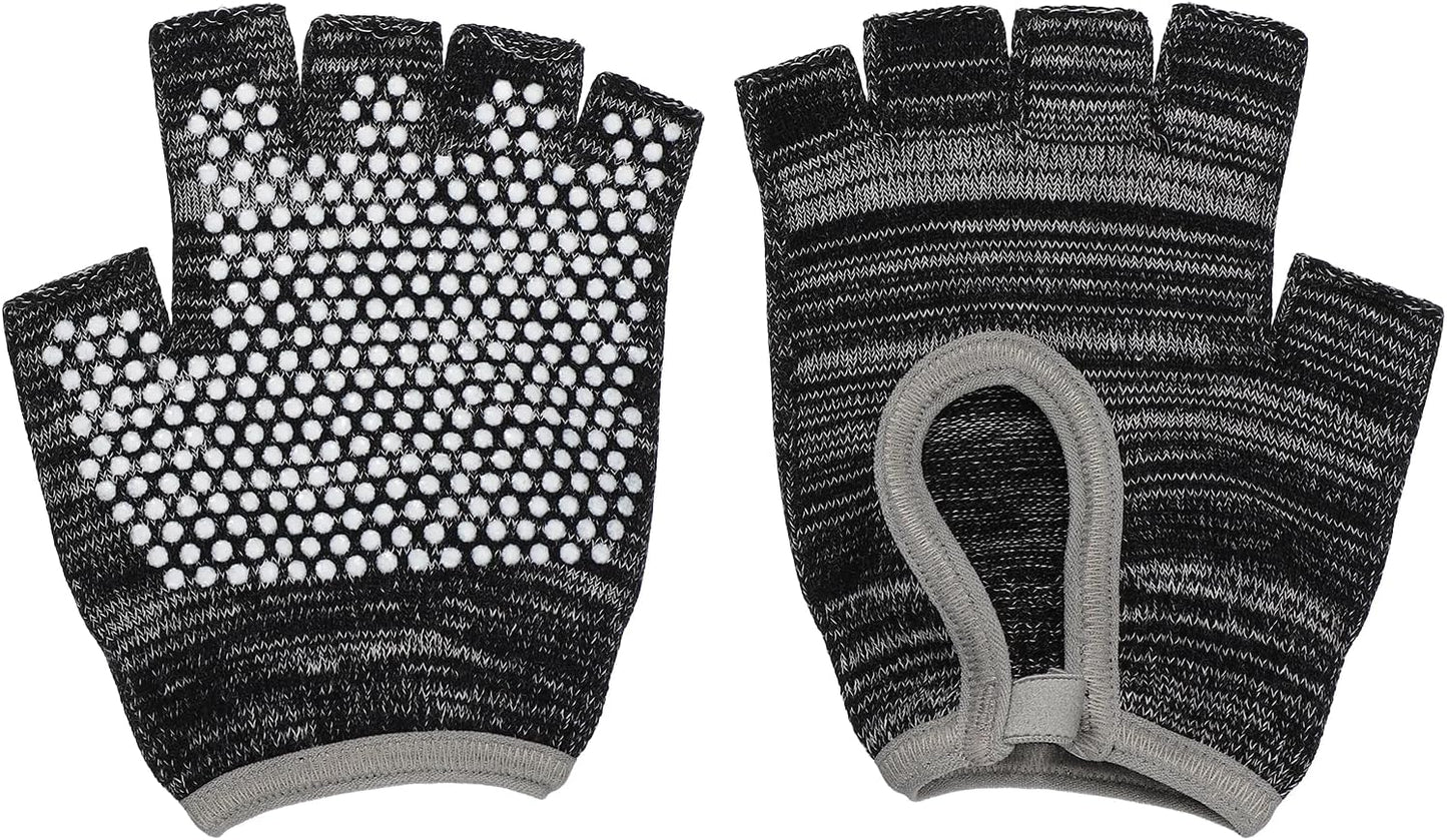 Yoga Gloves, Non Slip Fingerless Pilates Gloves Breathable Exercise Workout Mittens