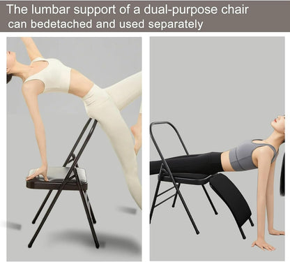 Folding Yoga Handstand Chair,Stretch Trainer with Detachable Lumbar Support