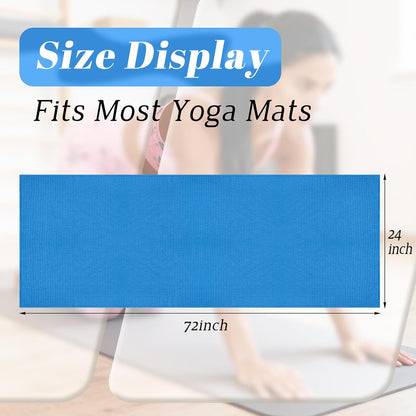 Hot Yoga Towel Non Slip- Microfiber Yoga Mat Towel for Hot Yoga, Pilates and Fitness 72" x 24", Sky Blue