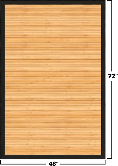 Red Lantern Bamboo Rug - Little Leaf - 4' x 6'