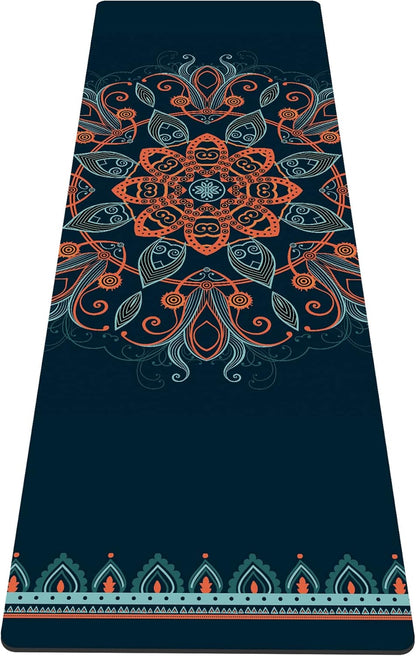 nuveti Yoga Mat Print Extra Thick TPE Non Slip Fitness Exercise Mat with Carrying Bag,72"x24" Extra Thick 6MM Exercise & Workout Mat for Yoga, Pilates Fitness and Floor Exercises - Colors A