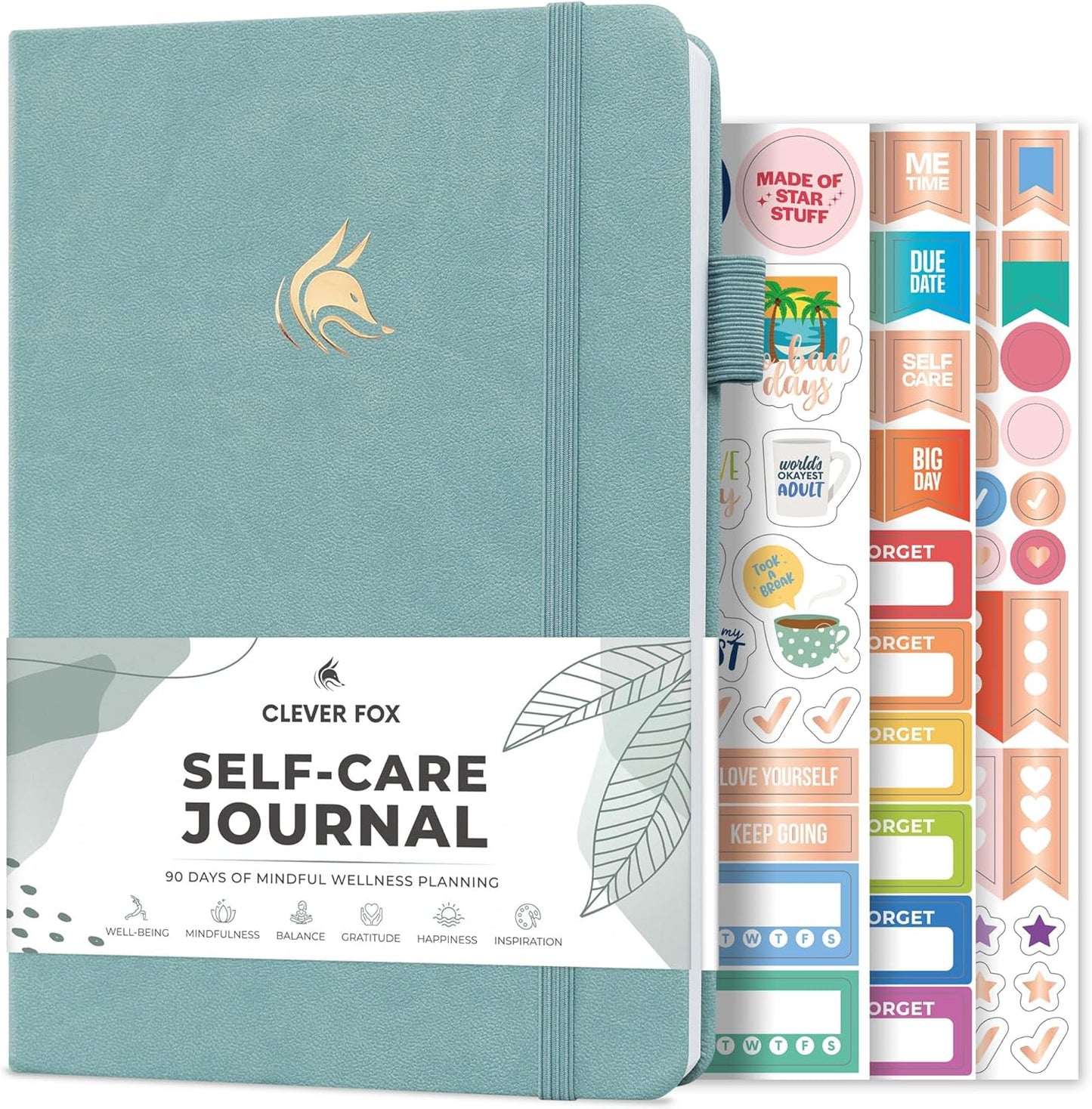 Clever Fox Self-Care Journal – Daily Reflection Notebook – Mental Health & Personal Development Planner, Meditation & Mood Log, A5 (Turquoise)