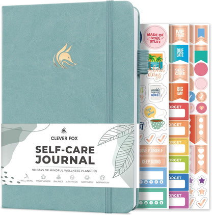 Clever Fox Self-Care Journal – Daily Reflection Notebook – Mental Health & Personal Development Planner, Meditation & Mood Log, A5 (Turquoise)
