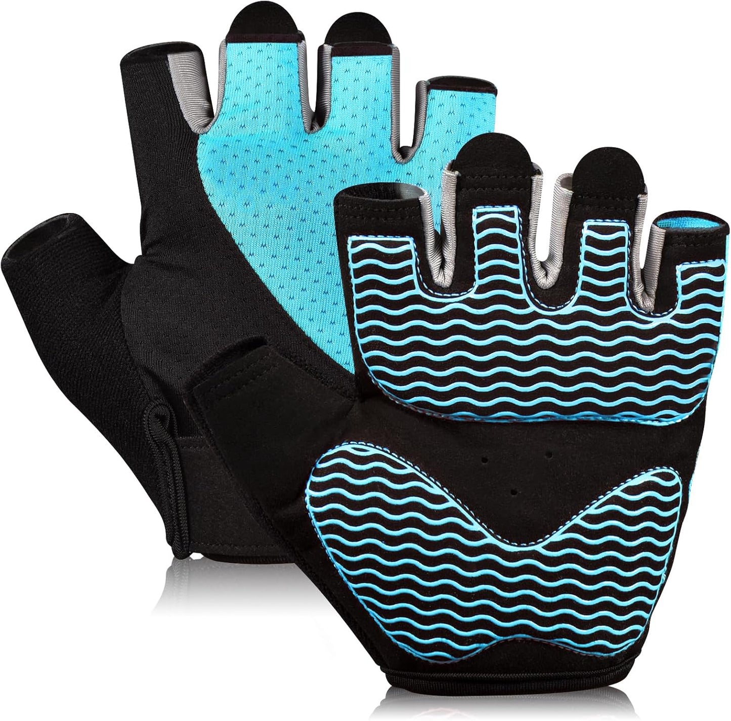 sunnex Workout Gloves for Women - Breathable Weight Lifting Gloves with Non-Slip Silicone Padding, Fingerless Gym Gloves for Cycling, Rowing, Pull Ups & Training (4 Sizes)