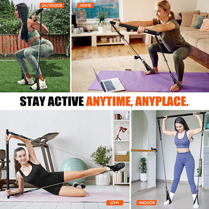 KUTIZE Pilates Bar Kit with Resistance Bands, Pilates Equipment, Multifunctional Pilates Bar for Women & Men, Pilates kit for Hip, Back, Arm, Full-Body Workouts, Home Gym Strength Training Equipment