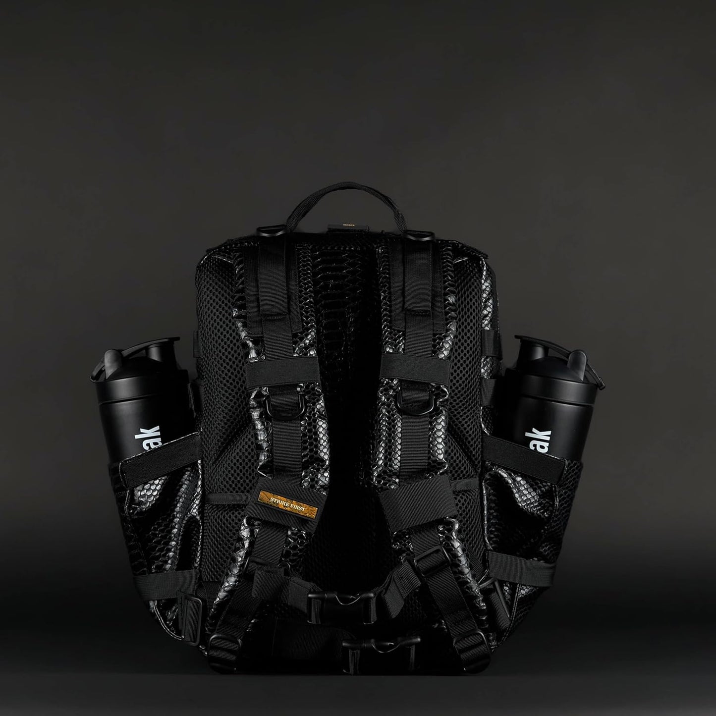 WOLFpak 35L Tactical Gym Backpack (Alpha Black) Durable 1000D Waterproof Oxford Material with MOLLE Webbing, Laptop Pocket & Dual Cup Holders, Durable Fitness/Travel/Military Daypack