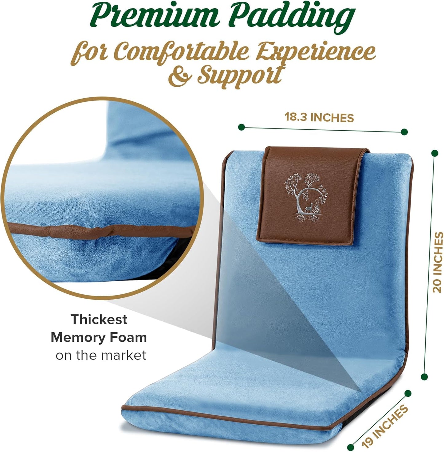 Japanese Meditation Floor Chair with Back Support for Adults - Premium Meditation Chair with Adjustable & Foldable Back for Seating, Yoga & Gaming — Folding Backjack Chairs with Backrest for Adults