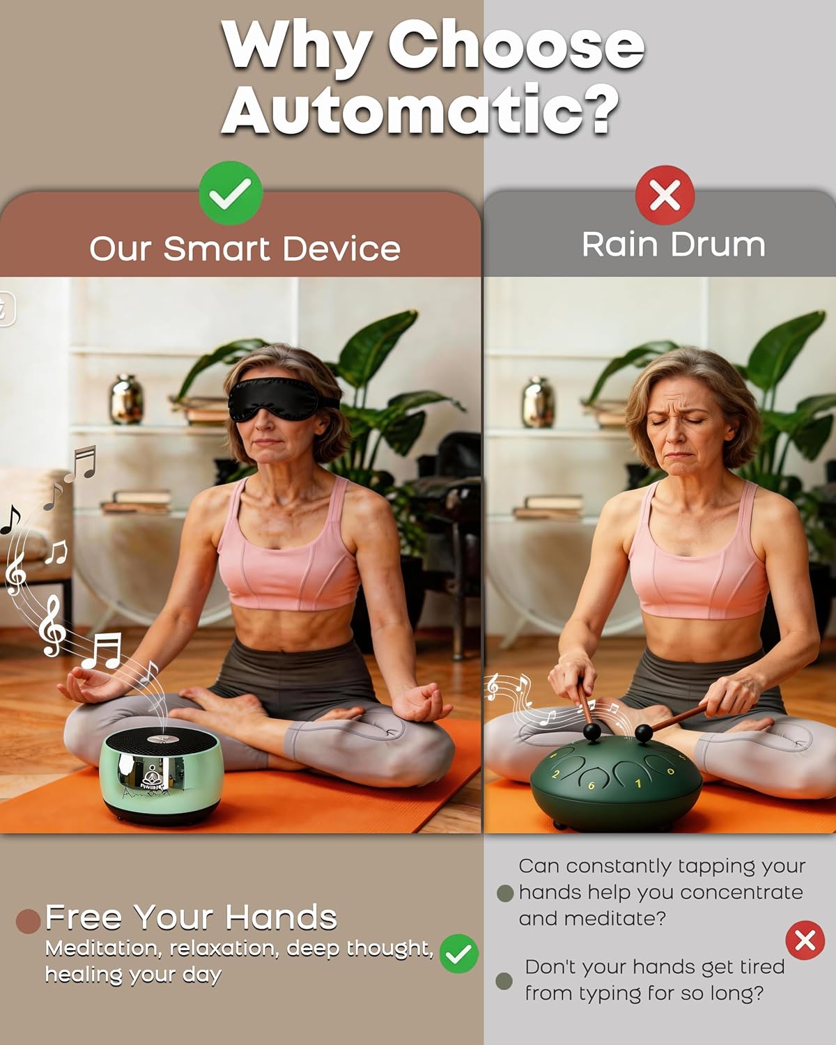 Sound Frequency Machine,Meditation Generator Instrument,Tone Device Tools - Solfeggio Frequencies Bath for Yoga, Mindfulness, Vibration System of Chakra Balancing, 5 Tones, 3 Timers