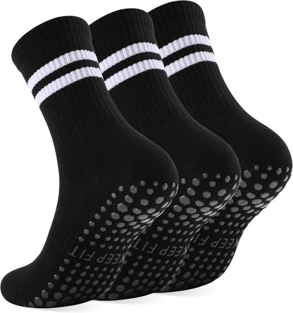 loudashuaiqi Grip Pilates Socks Non Slip Athletic Yoga Socks with Grips for Women Grippy socks for Hospital Workout Barre