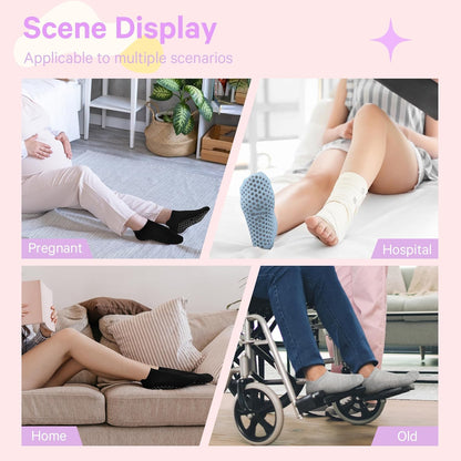 Muezna 6 Pairs Pilates Grip Socks for Women, Non Slip Yoga Socks with Grips, Grippy Socks for Barre, and Hospital